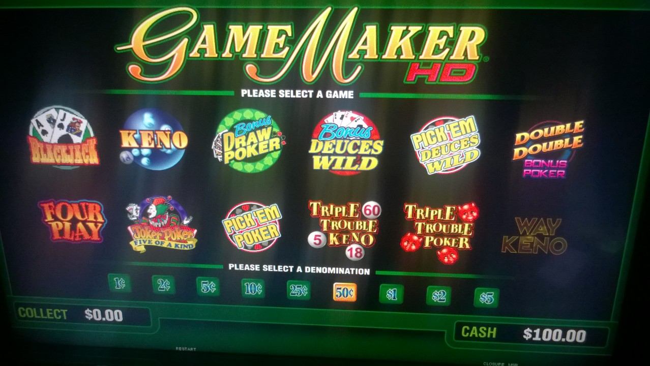 BALLY GAME MAKER HD MULTI GAME DUAL MONITOR SLOT MACHINE - 