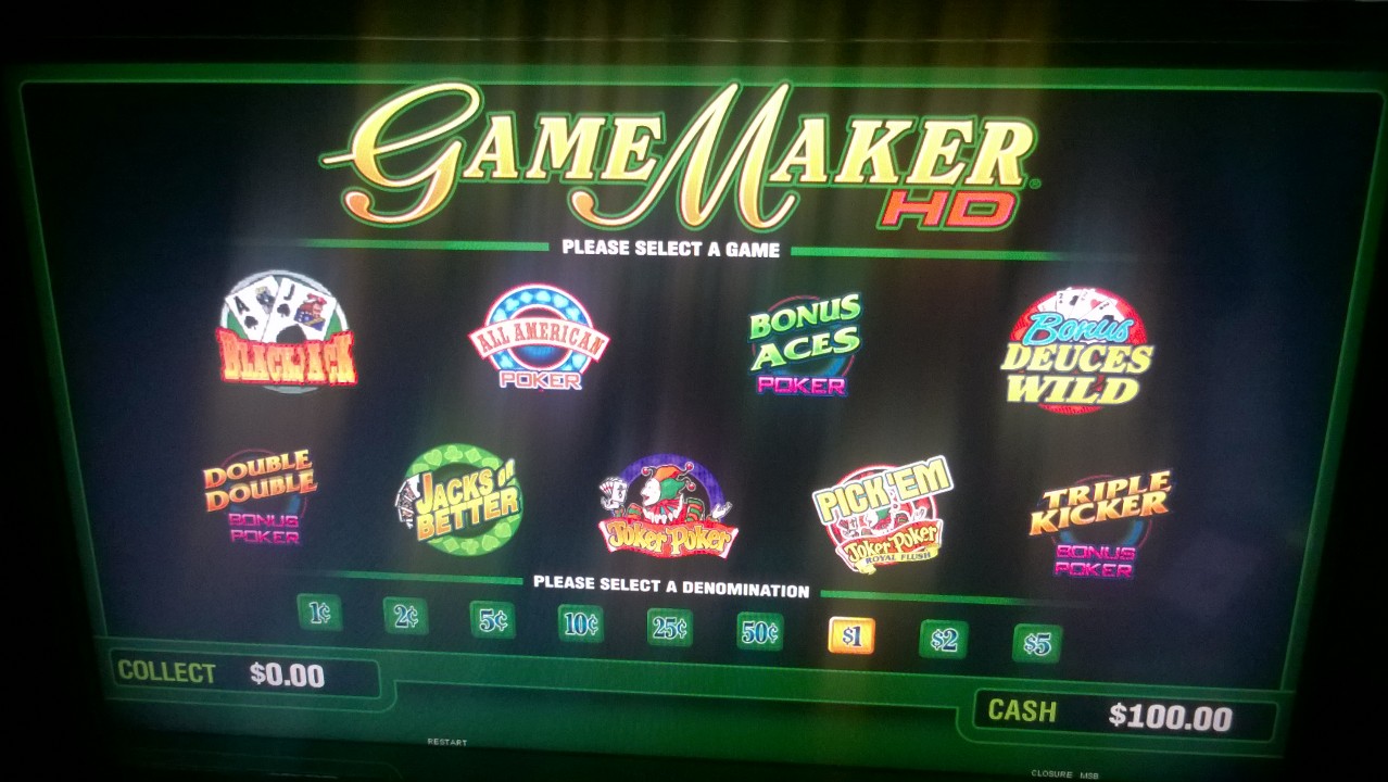 BALLY GAME MAKER HD MULTI GAME DUAL MONITOR SLOT MACHINE - 