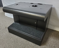 BLACK FOOTREST METAL BULL NOSE SLOT MACHINE STAND - BASE WITH KEYED LOCK 