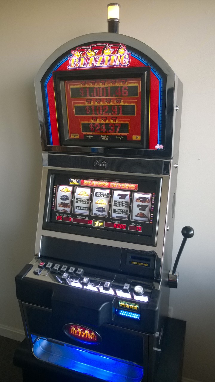 Bally Blazing 7's Five Reel Progressive S9000 Slot Machine with Top Monitor - 