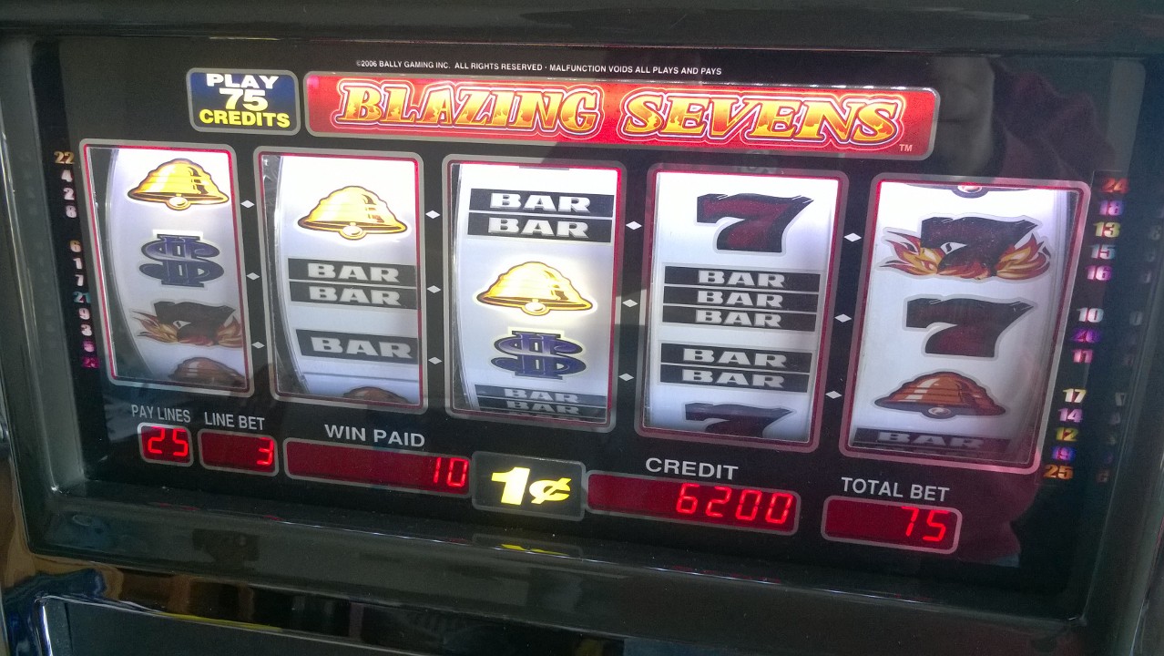 Bally Blazing 7's Five Reel Progressive S9000 Slot Machine with Top Monitor - 