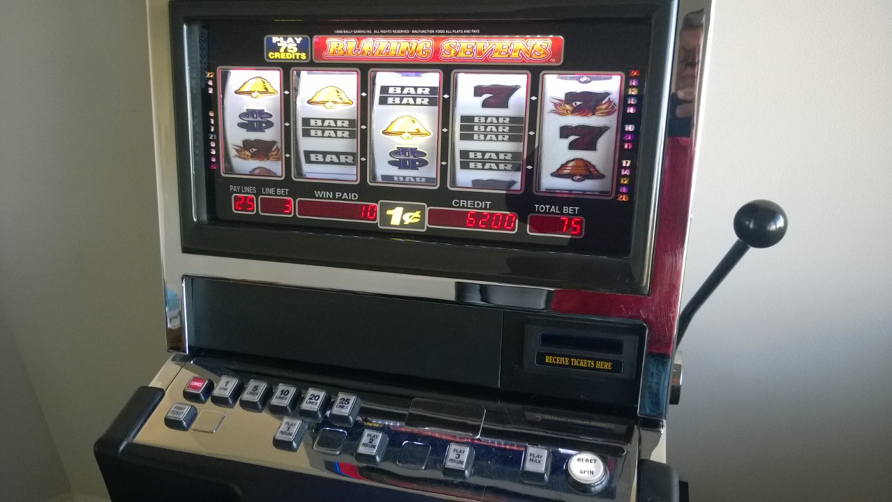 Bally Blazing 7's Five Reel Progressive S9000 Slot Machine with Top Monitor - 