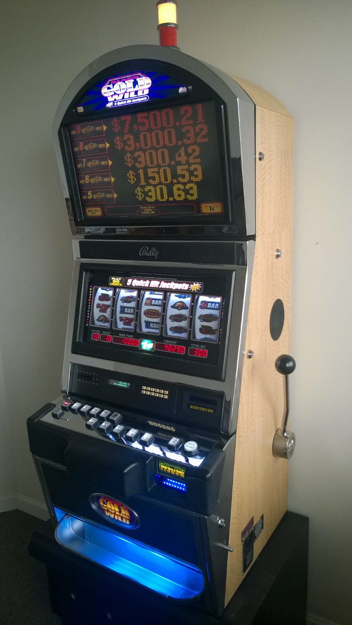 BALLY QUICK HIT BLACK GOLD WILD JACKPOT S9000 SLOT MACHINE WITH TOP BONUS MONITOR - 