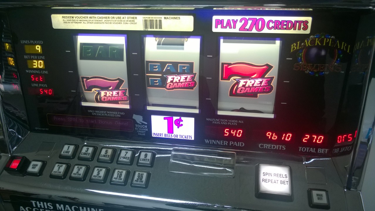 IGT BLACK PEARL SEVENS FREE GAME BONUS S2000 SLOT MACHINE - 