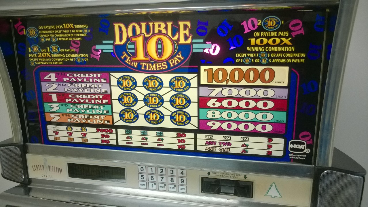 IGT DOUBLE TEN TIMES PAY FIVE LINE S2000 SLOT MACHINE - 