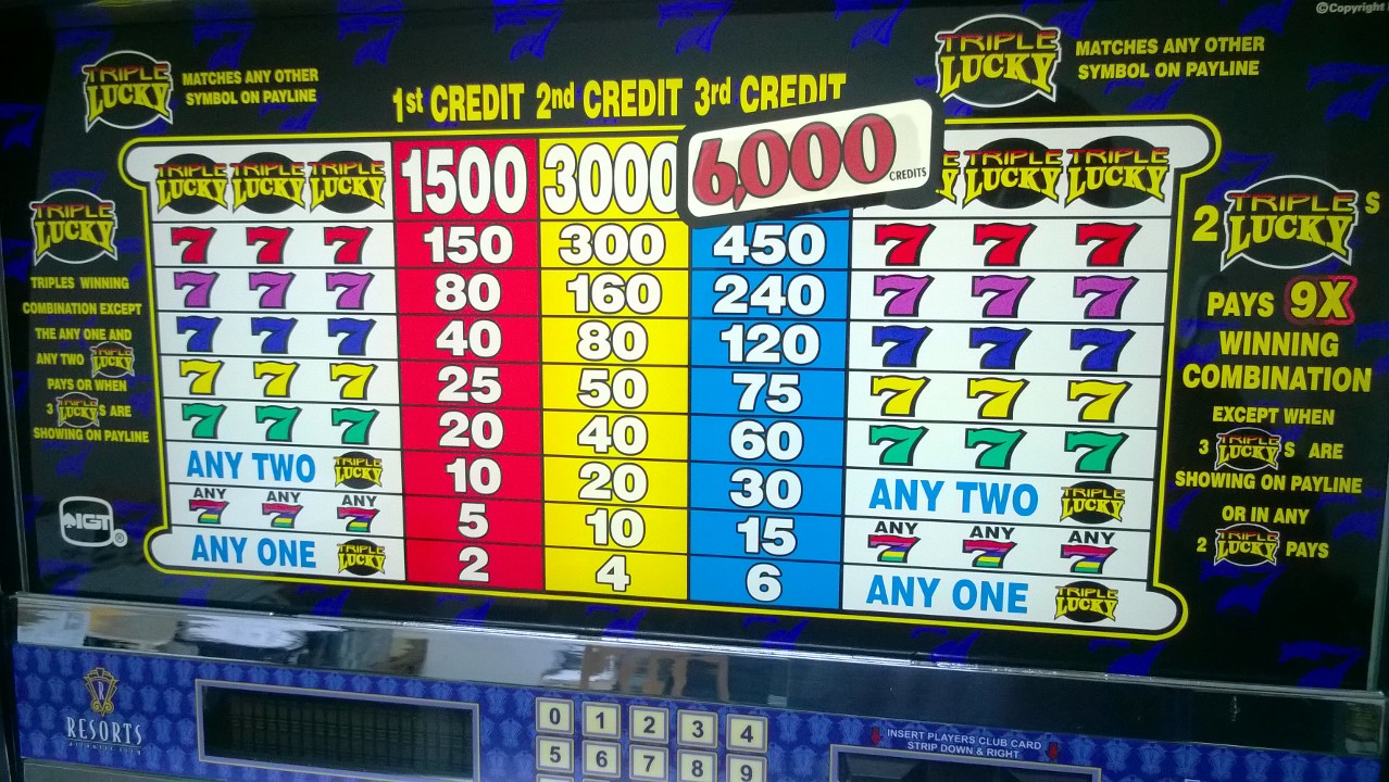 IGT TRIPLE LUCKY SEVENS S2000 SLOT MACHINE - 