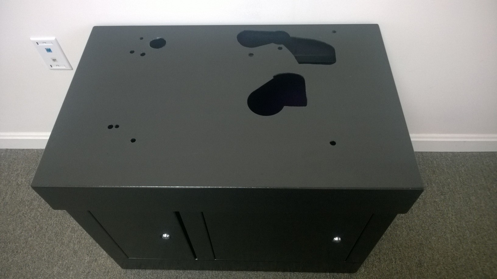 BLACK SQUARE TOP SLOT MACHINE STAND - BASE WITH LOCKS & KEYS - DUAL DOOR - 