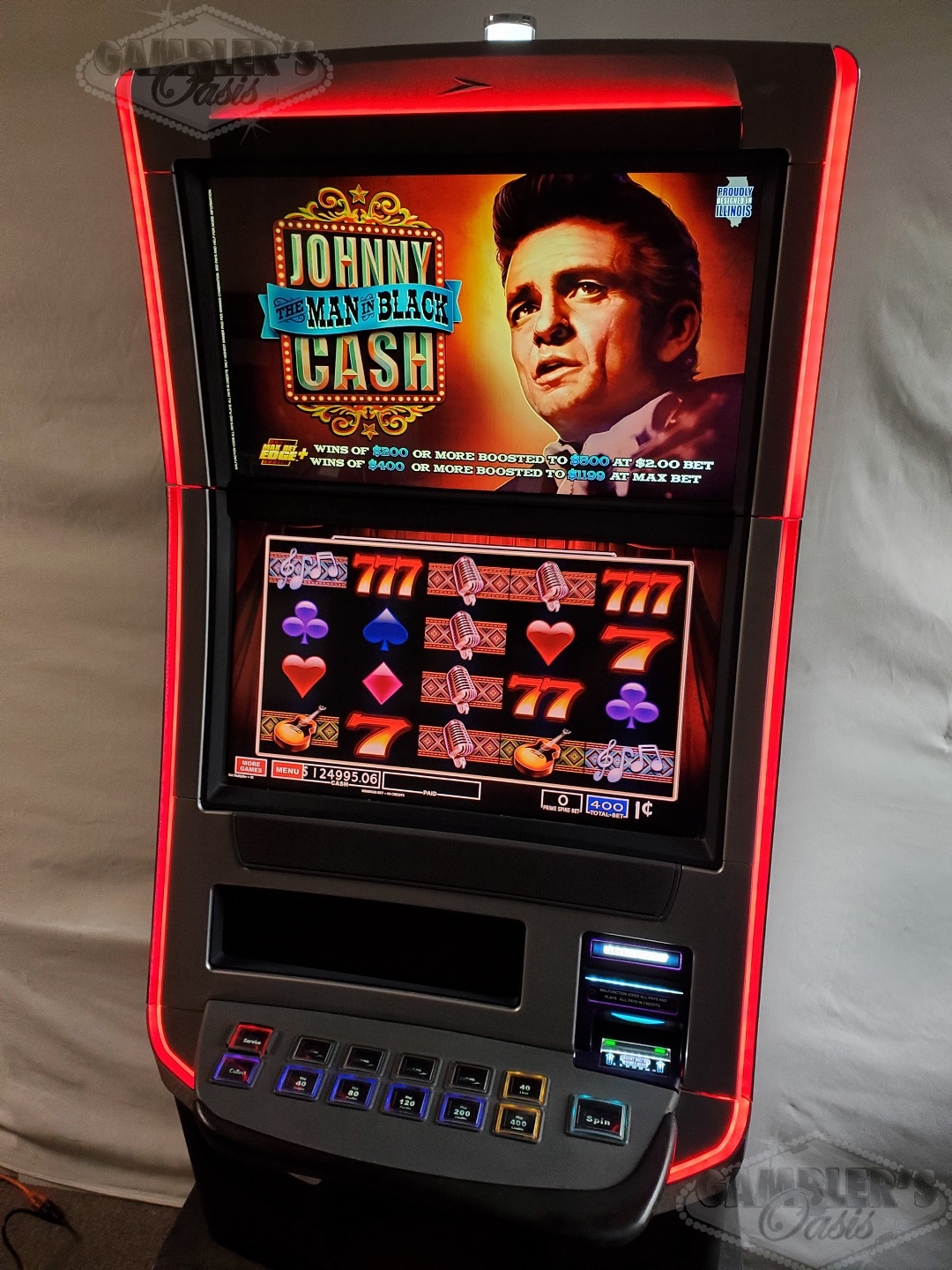 WMS BLADE GAME CHEST WITH JOHNNY CASH, BIER HAUS, RETURN FROM THE PLANET MOOLAH AND MORE MULTI GAME BB3 VIDEO SLOT MACHINE - 